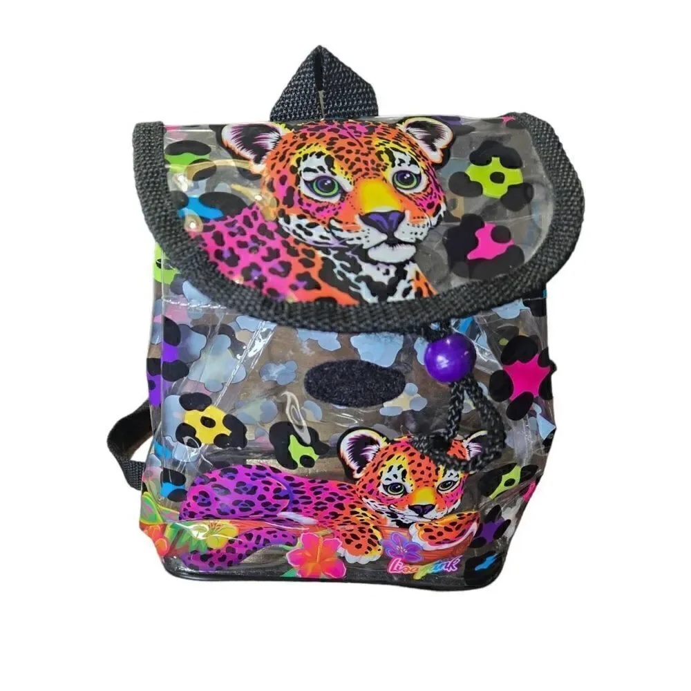 Lisa Frank Multicolor Neon Leopard Clear Backpack Purse